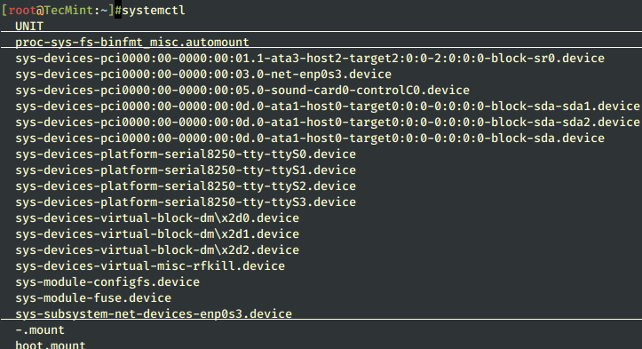 List Systemctl Units in Linux