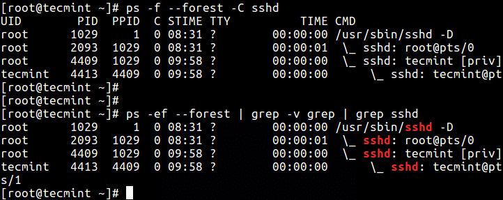 List Tree View of Process