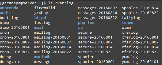 Log Files and Directories under CentOS 7