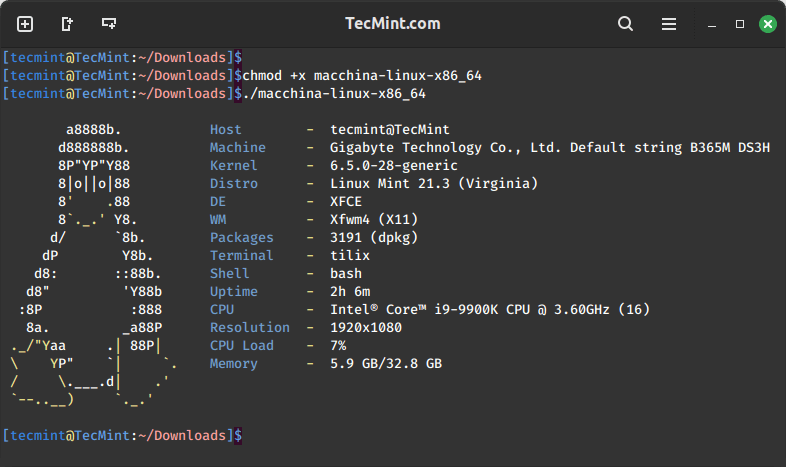 Macchina - System Information Frontend