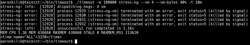 Limiting Memory of Process