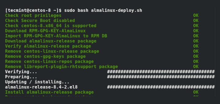 Migrate CentOS 8 to AlmaLinux