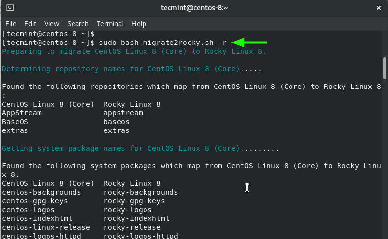 Migrate from CentOS 8 to Rocky Linux