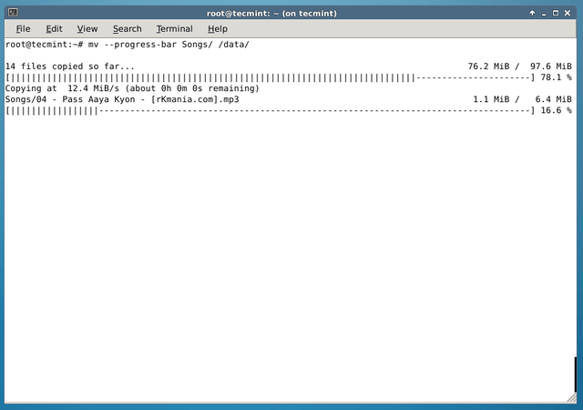 Move Files with Progress in Linux