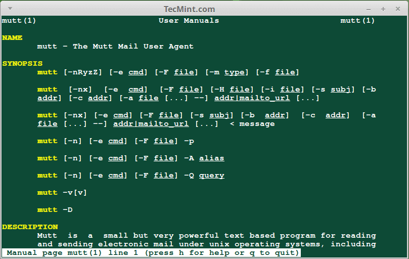 Mutt Email Client for Linux