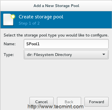 Name KVM Storage Pool