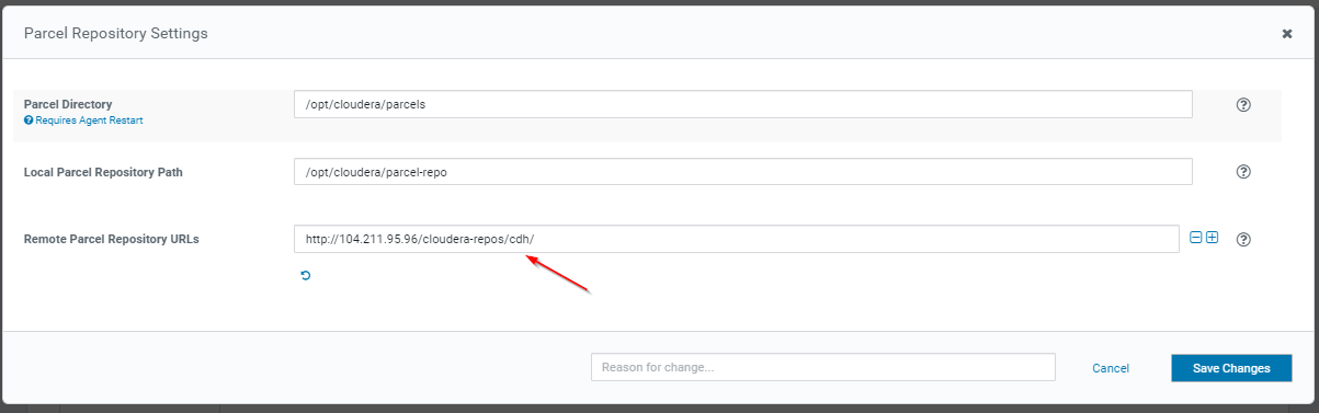 Parcel Repository Settings