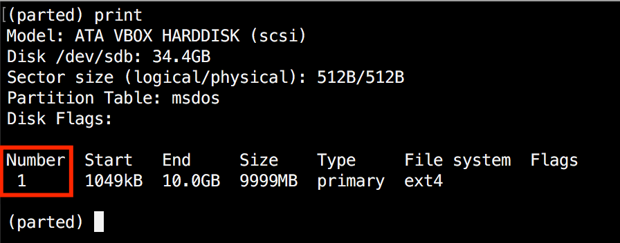 Find Linux Partition Number