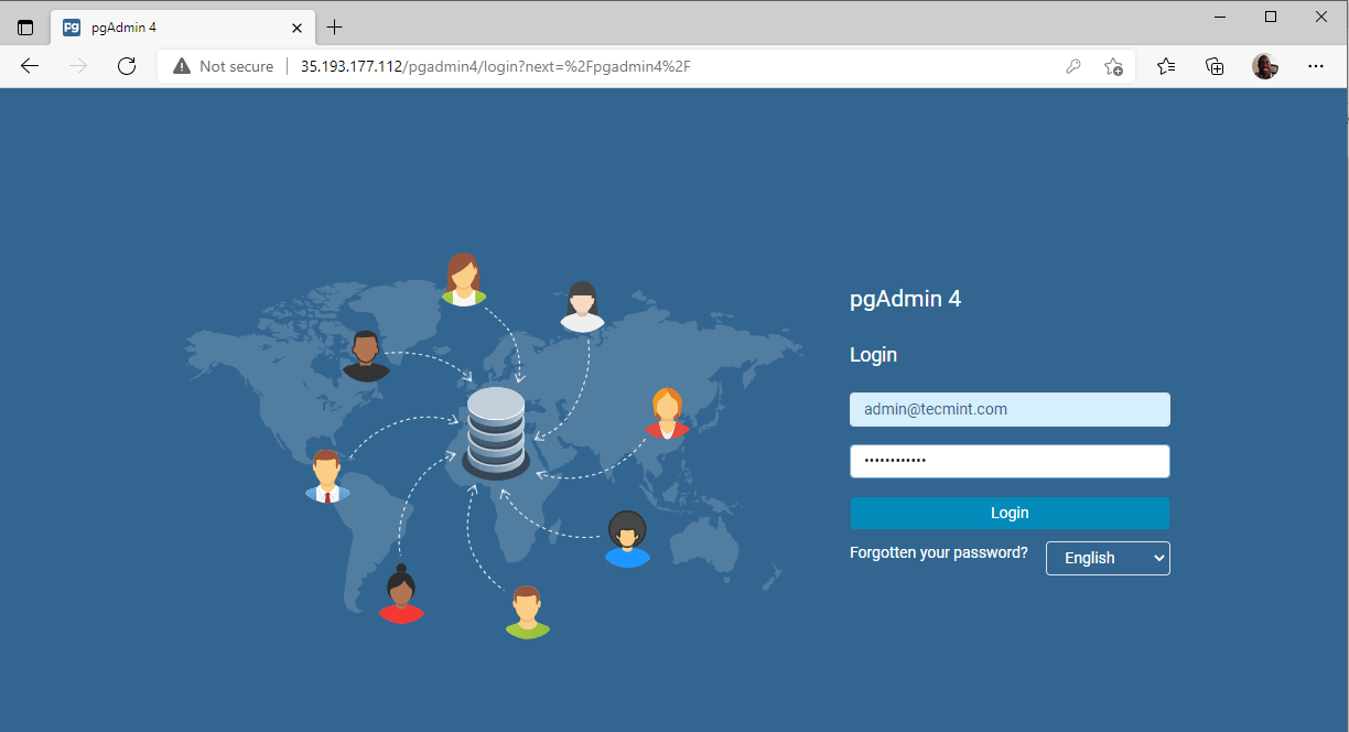 PgAdmin Login