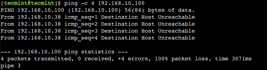 Ping IP in Linux