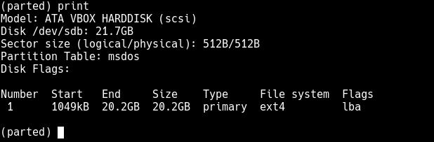 Print Partition Table