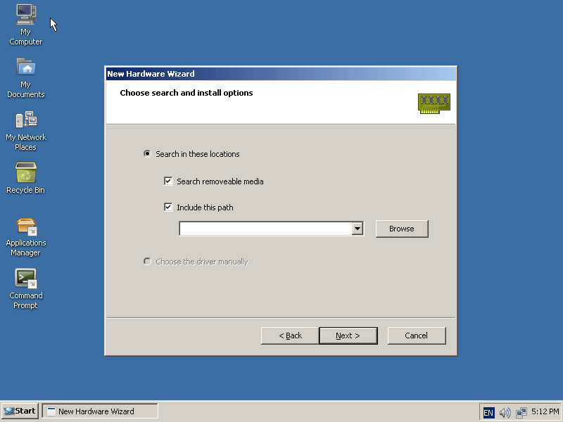 ReactOS Hardware Wizard