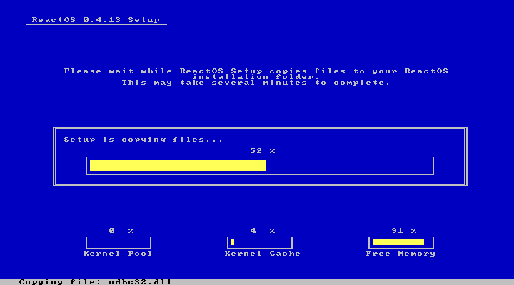 ReactOS Installation Setup