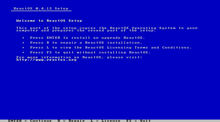 ReactOS Setup