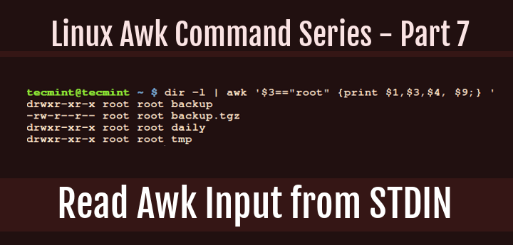 Read Awk Input from STDIN