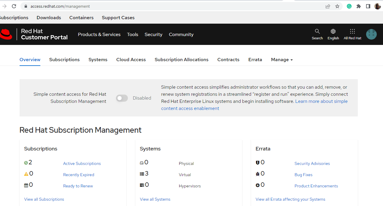 RedHat Subscription Management