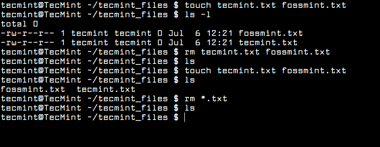 Remove Multiple Files in Linux