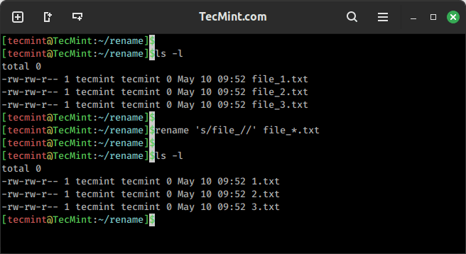 Rename Files in Linux