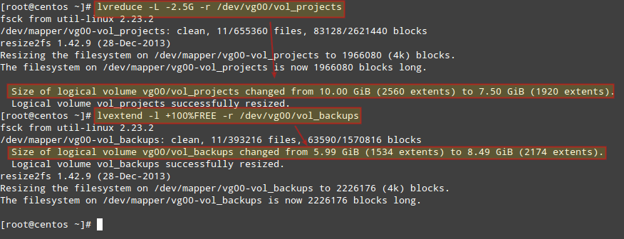 Resize Reduce Logical Volume and Volume Group