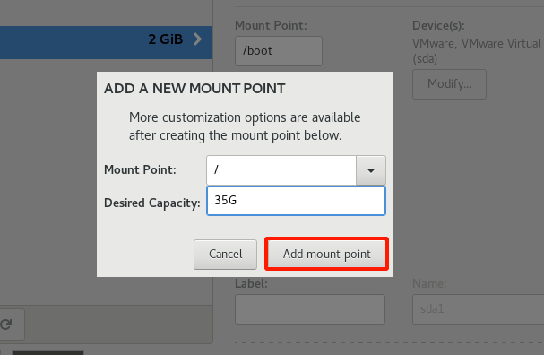 Rocky Linux Root Partition