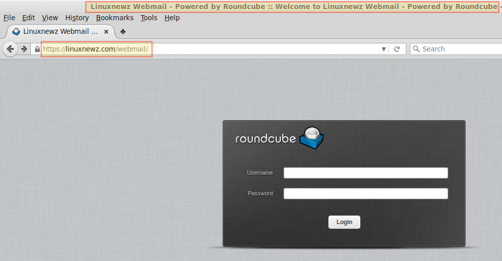 Roundcube Webmail Login