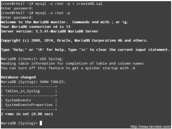 Save Server Logs to Database