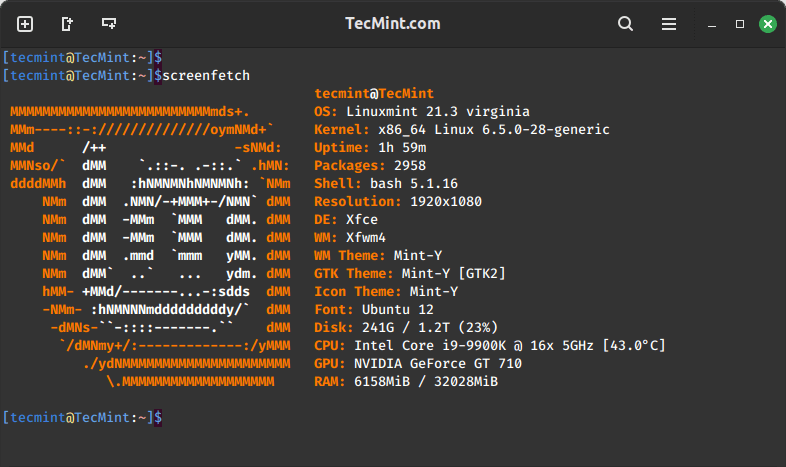 Screenfetch Bash Screenshot Information Tool