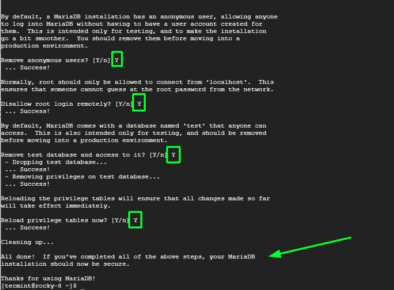 Secure MariaDB Installation