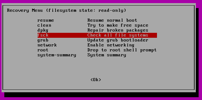 Select fsck Utility