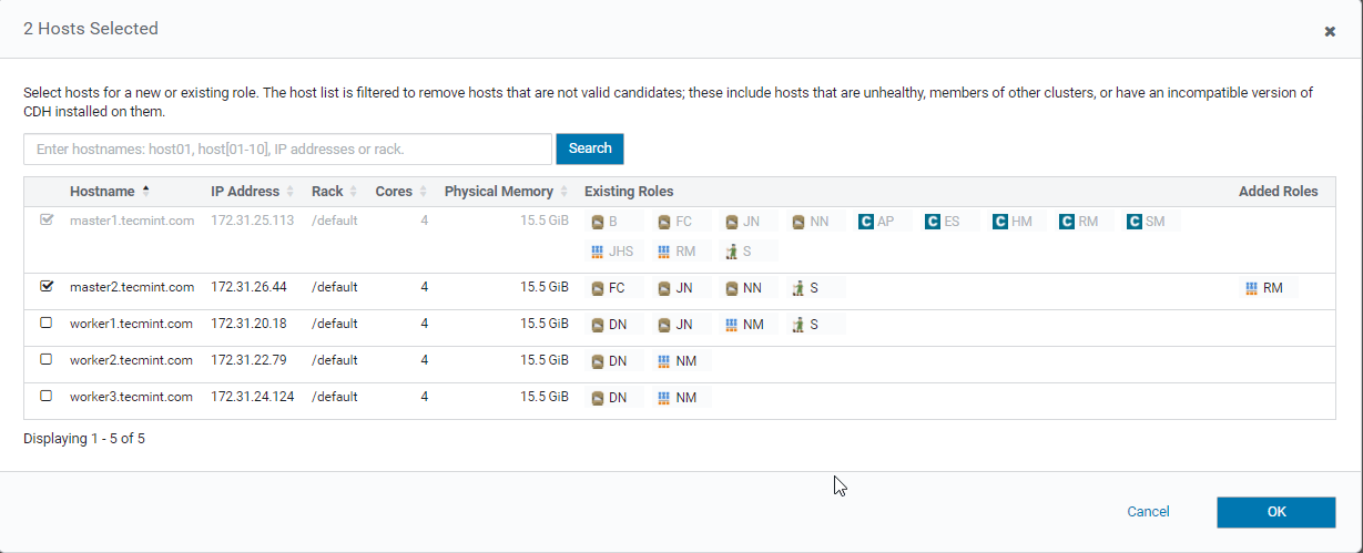 Select Resource Manager Hosts