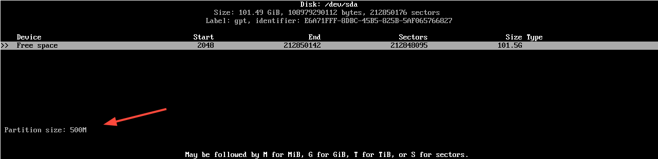 Set Partition Size