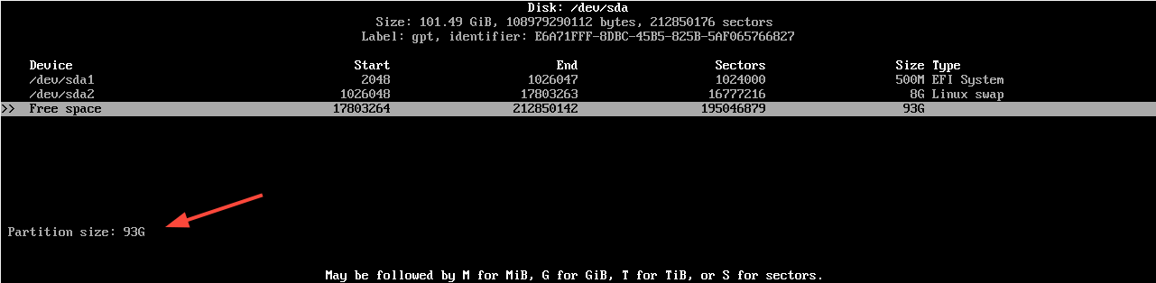 Set Root Partition Size