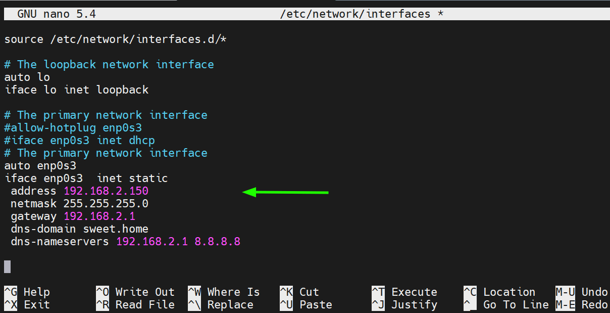 Set Static IP Address in Debian