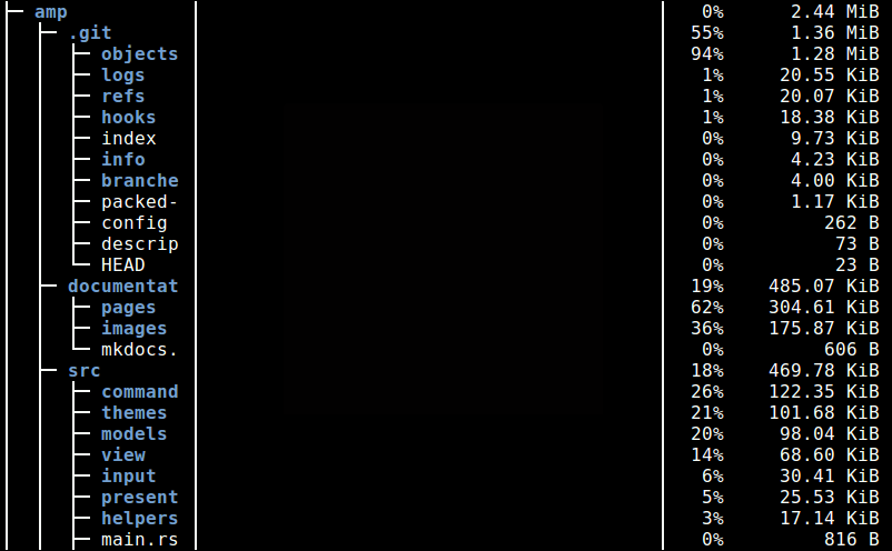 Show Directories in Depth Disk Usage