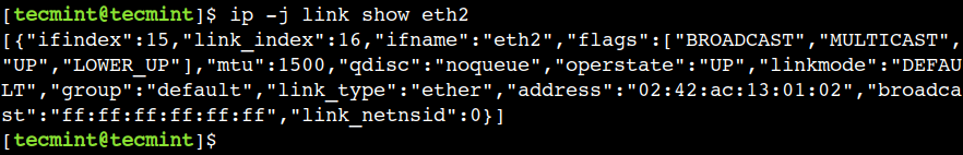 Show IP Address in JSON Format