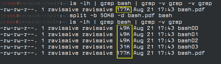 Split Files in Linux