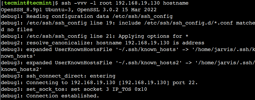 SSH Enbale Verbose Mode