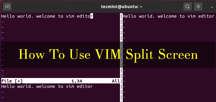 Use VIM Split Screen