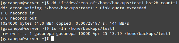 Verify Linux User Quota on Disk