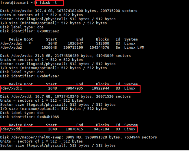 Verify New Partitions