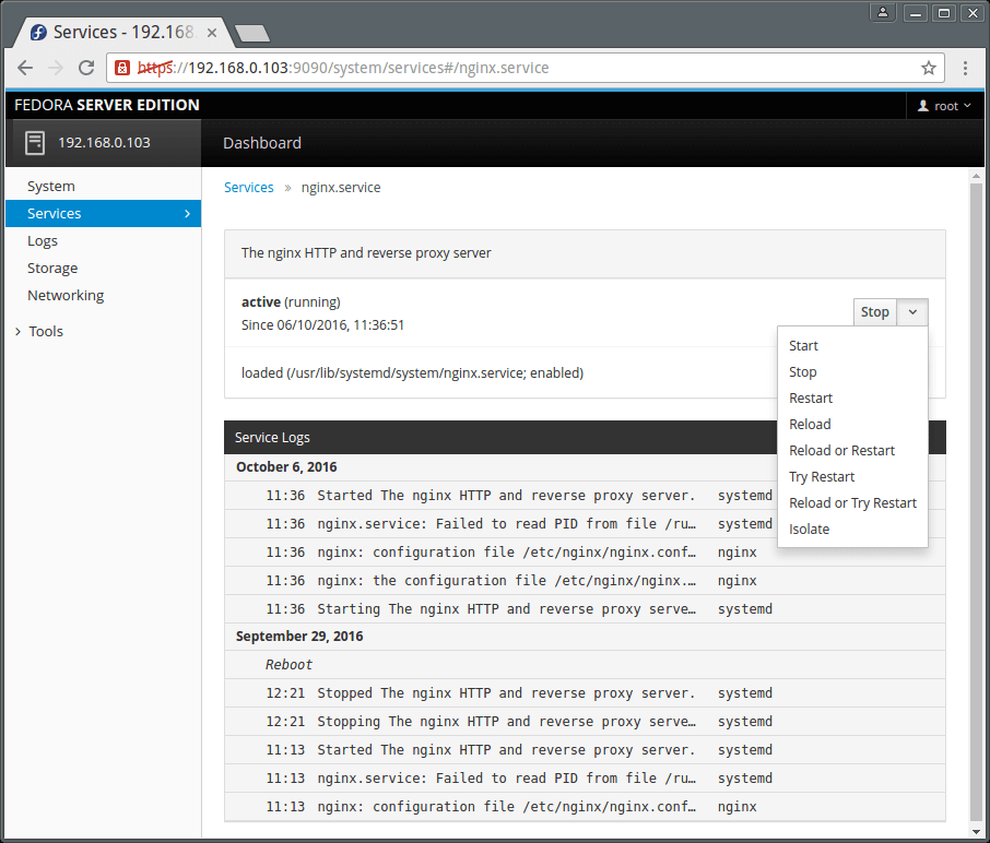 View Linux Service Summary