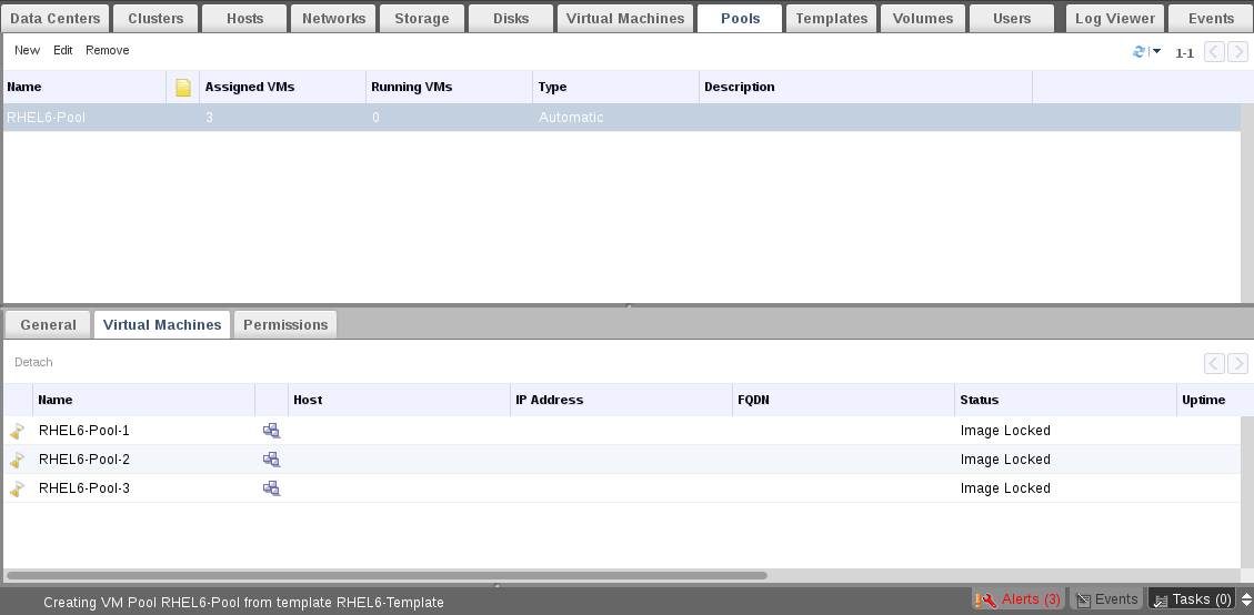 VM Pool Status Locked