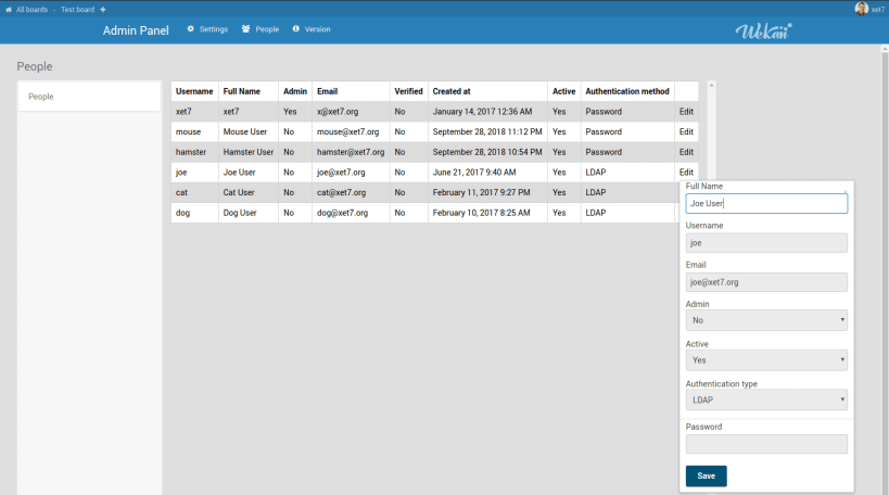 Wekan - collaborative kanban board application