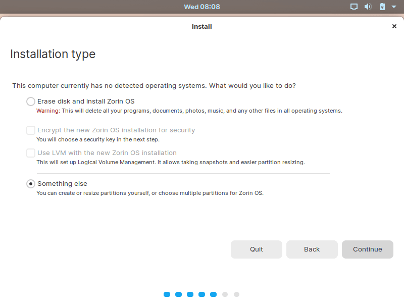 Zorin Manual Partition