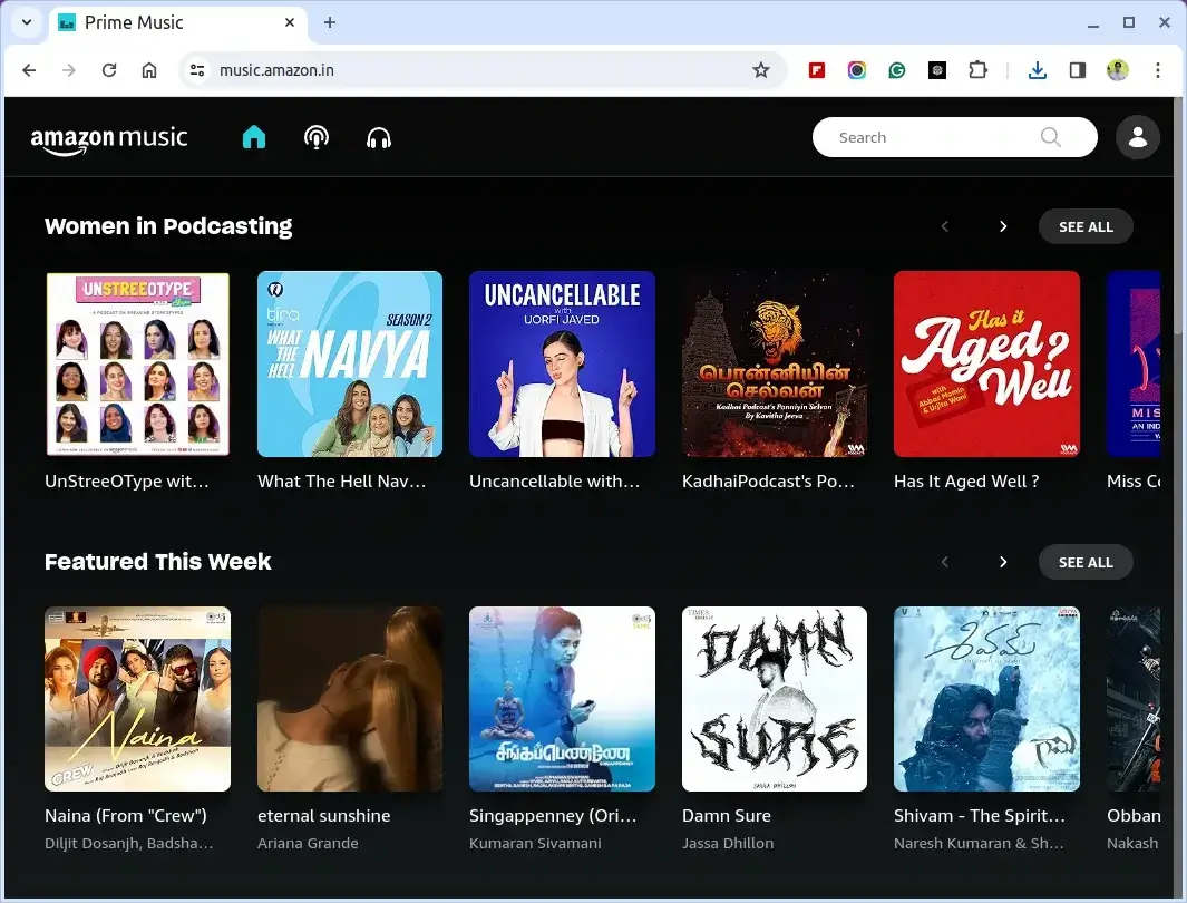 Amazon Prime Music Player