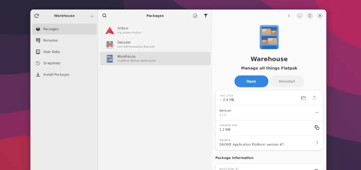Warehouse GUI Flatpak Manager