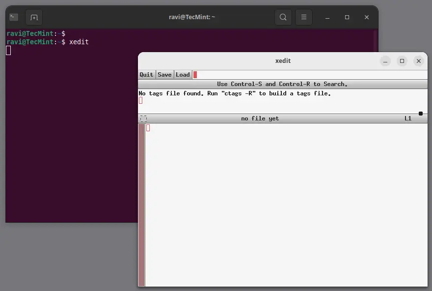 xedit - GUI Text Editor for Linux