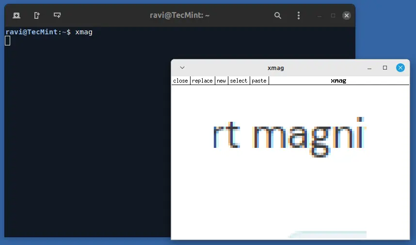 xmag: A Magnifying Tool for Linux