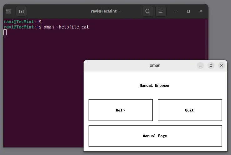 Xman: A Graphical Interface for Man Pages